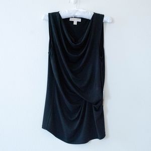 Michael Kors Dressy Black Drape Neck Tank Top